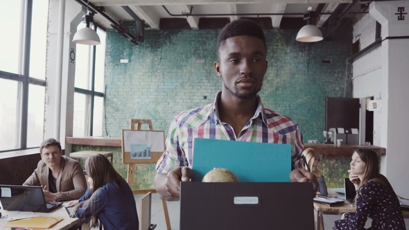 Young African Man Get Fired From Work at Start-up