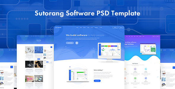 Sutorang | Software Landing PSD Template