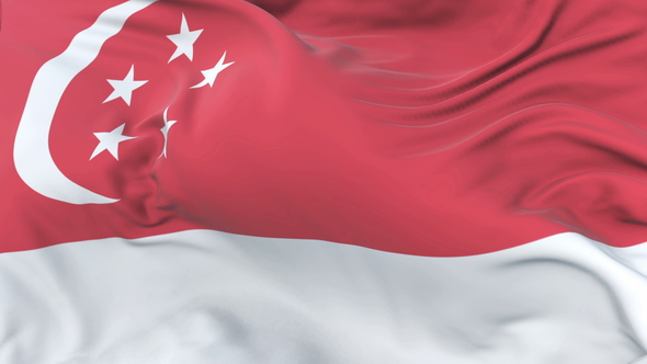 Flag of Singapore Waving