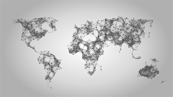 World Map Social Network White Background