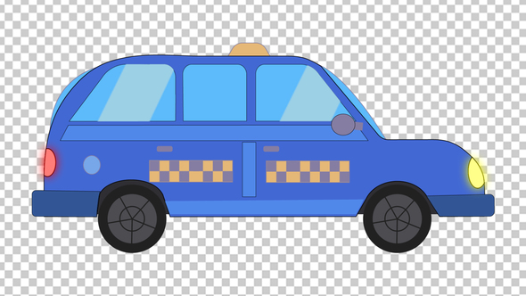 Cartoon Cab Taxi 4K