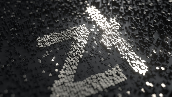 Polish Zloty Symbol Made of Metallic Numbers alt