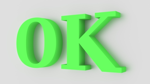 Green Word OK Pops Up From the Wall alt