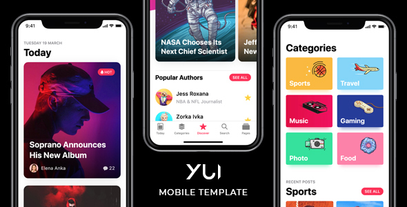 Yui - News & Magazine Mobile Template