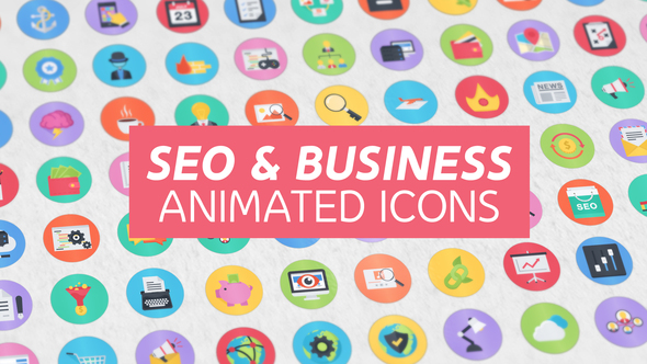 100 Seo & Business Modern Flat Animated Icons