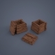 Wooden boxes (low poly) - 3DOcean Item for Sale