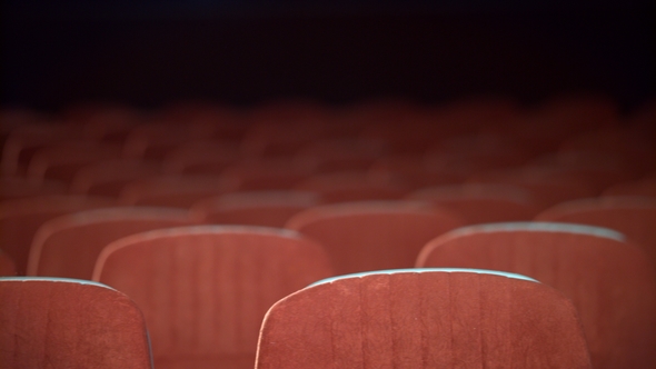 Empty Movie Theater Auditorium with Seats