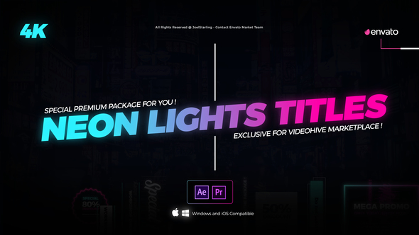 Neon Lights Titles 4K
