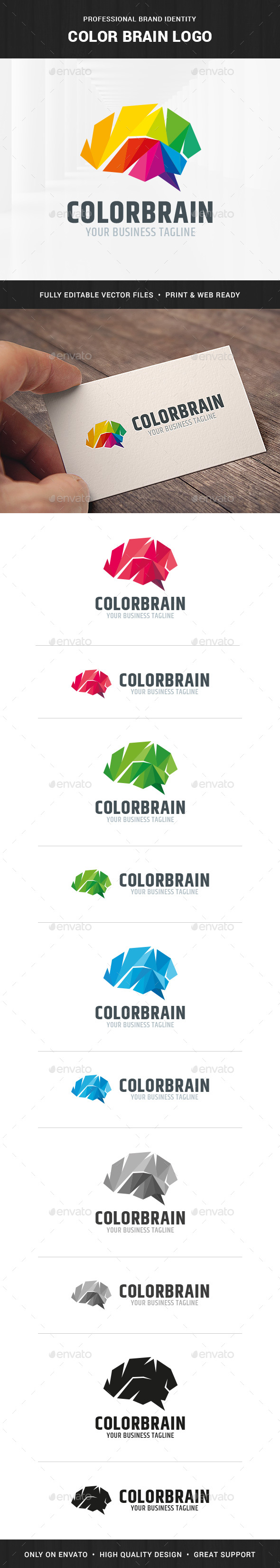 Color Brain Logo Template
