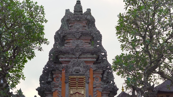 Steadycam Shot of the Pura Taman Saraswati Temple, Ubud