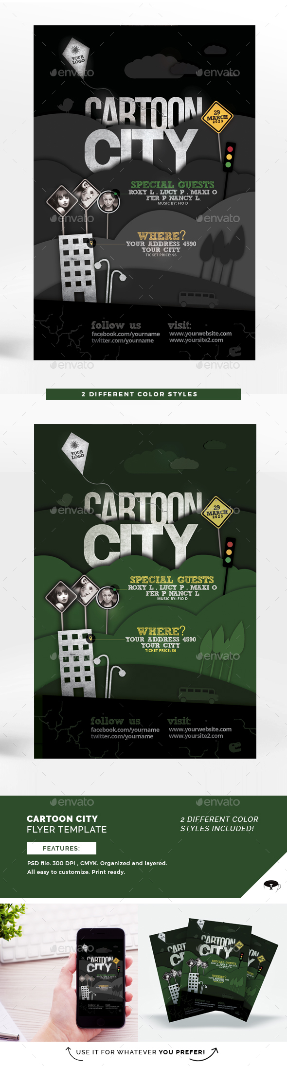Cartoon City Flyer Template
