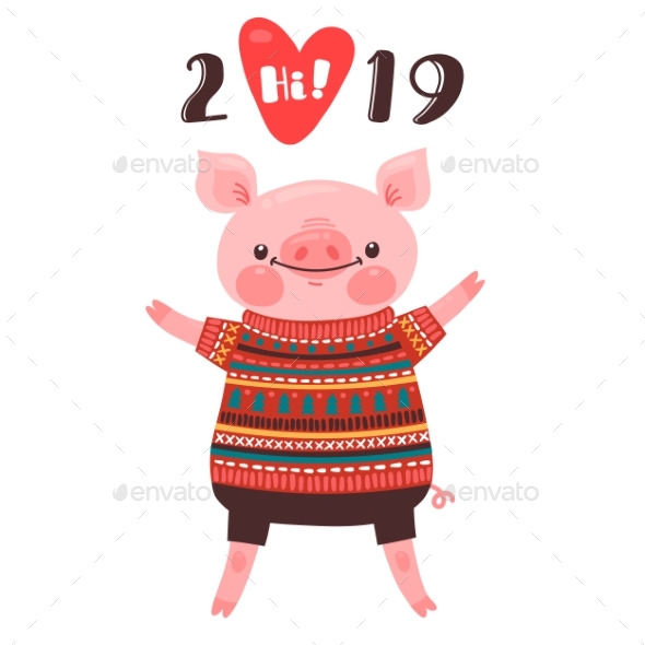 2019 Happy New Year Card Design