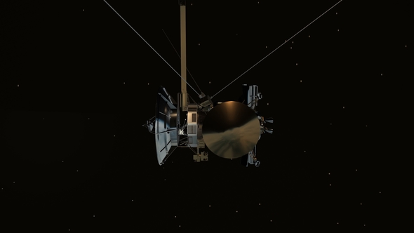 Satellite Similar with the Cassini Rotating alt