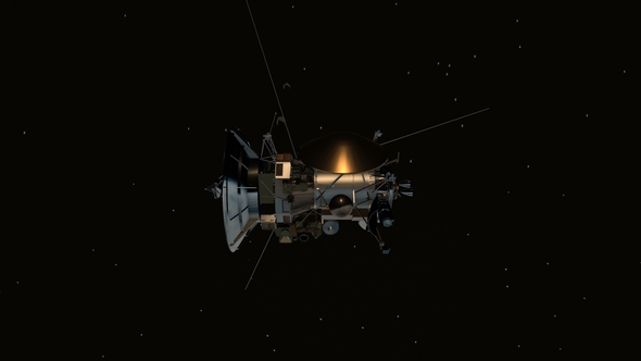 Satellite Similar with the Cassini Rotating alt