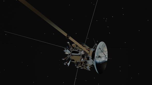 Satellite Similar with the Cassini Rotating alt