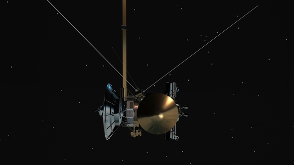 Satellite Similar with the Cassini Rotating alt