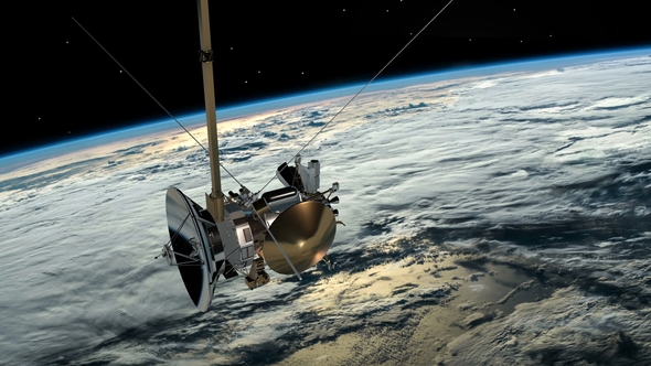 Satellite Similar with the Cassini Orbiting Planet Earth alt