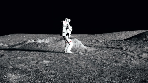 Astronaut Walking on the Moon