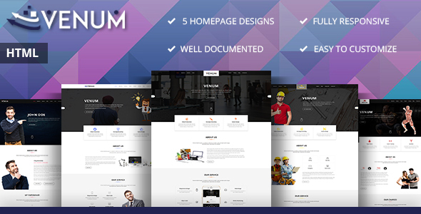 Venum - One Page Business Corporate HTML5 Template