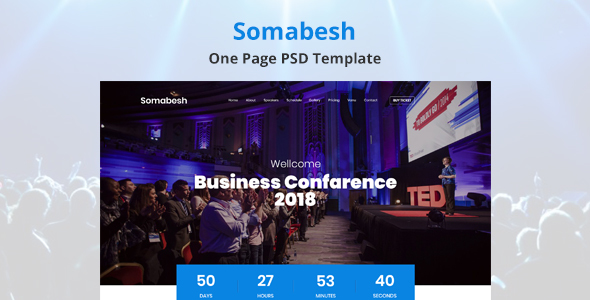 Somabesh - One Page Event and Conference PSD Template