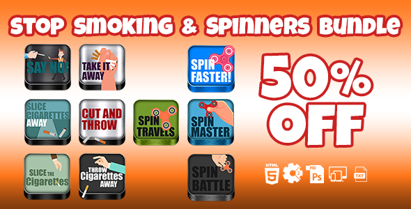 Stop Smoking & Spinners Games Bundle