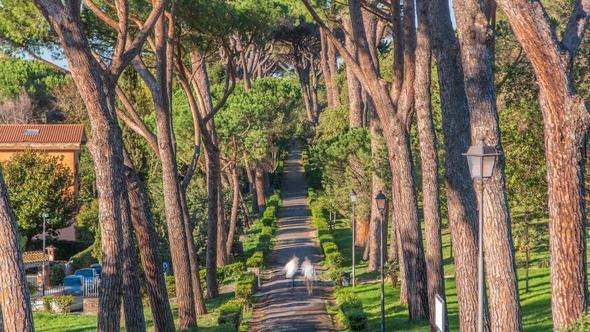 Villa Doria Pamphili Park in Beautiful Town of Albano Laziale , Italy