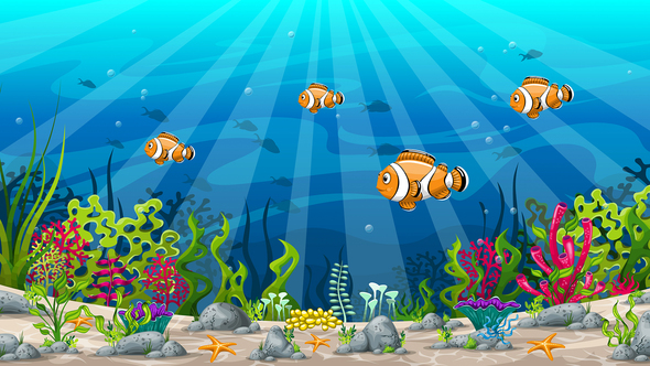 Cartoon Underwater Landscape