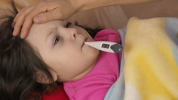 A Child with a Thermometer