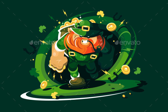 Angry Leprechaun with Gold