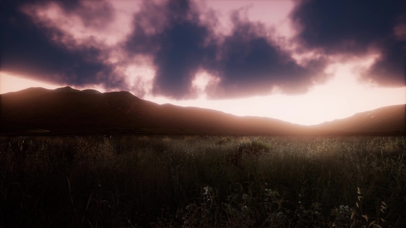 Aerial Green Hills Landscape in Fog alt