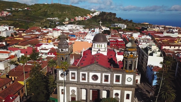 View From the Height on Cathedral and Townscape San Cristobal De La Laguna, Tenerife, Canary Islands