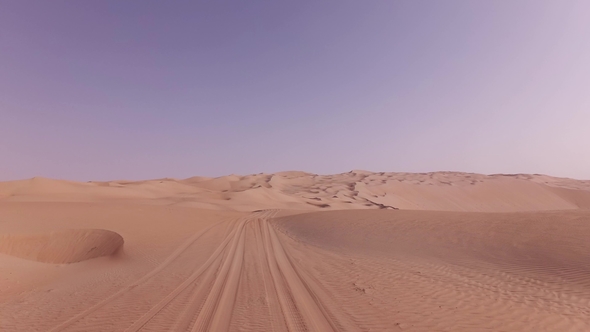 Car Trip on the Beautiful Sand Dunes in Rub Al Khali Desert Stock Footage Video