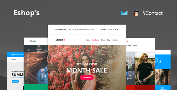 Eshop’s Mail - 8 Unique Responsive Email set + Online Access