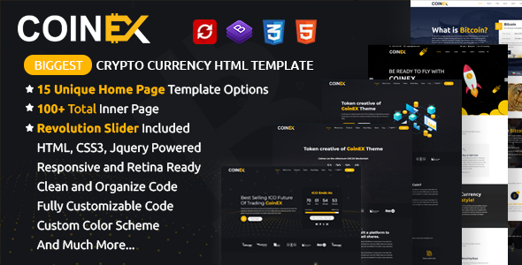 COINEX - szablon HTML ICO, Bitcoin i kryptowaluty