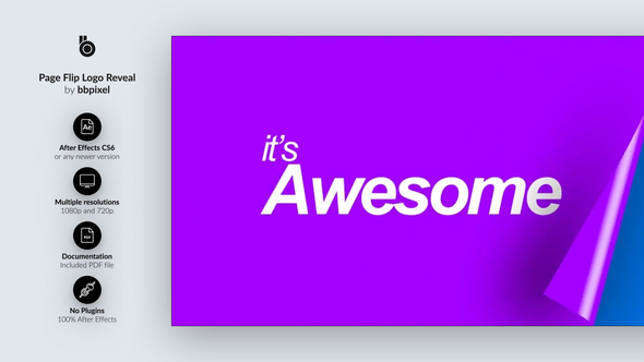 Page Flip Logo Reveal alt