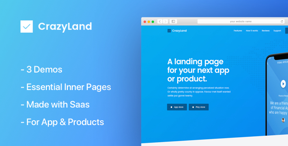 CrazyLand | App Landing Page
