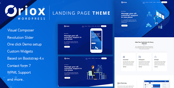 Oriox - WordPress Landing Page
