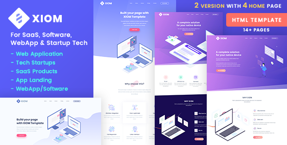 XIOM – SaaS, Software, WebApp and Startup Tech HTML Template