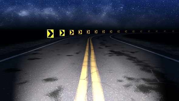 Night Curved Road with Starry Sky Loop alt