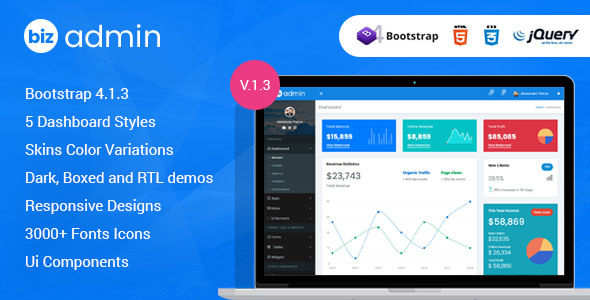 Bizadmin - Multipurpose Bootstrap 4 Admin Templates + UI Kit
