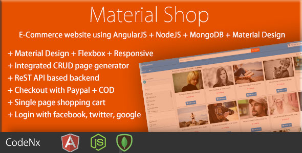 Material Shop - Material Designed Shopping Cart Using AngularJS