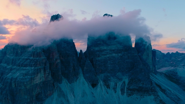 National Nature Park Tre Cime In the Dolomites Alps. Beautiful Nature of Italy