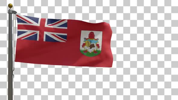 Bermuda Flag on Flagpole with Alpha Channel