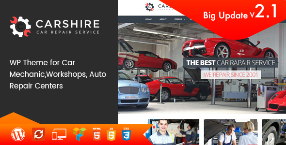 Shire samochodowe || Auto Mechanik i naprawa Motyw WordPress