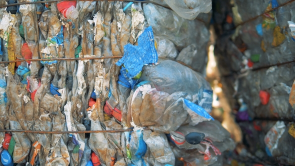 Stacks of Plastic Litter in the Open Air