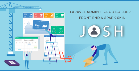 Josh - Laravel Admin Template + Front End + CRUD