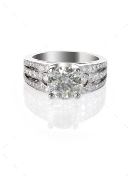  engagment ring set on a white background
