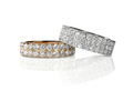 Cluster stack of diamond wedding engagment rings set pair - PhotoDune Item for Sale