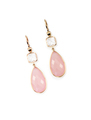 Pair of pink rose quarts dangle elegant earrings - PhotoDune Item for Sale