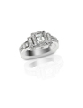 Beautiful diamond wedding bridal engagment band ring emerald cut - PhotoDune Item for Sale
